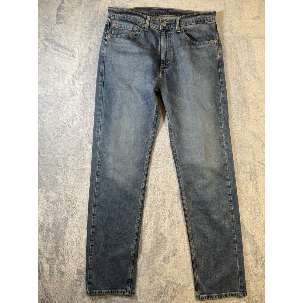 Levi's 505 Regular Fit Jeans Mens W34 L34 Blue Denim Straight Pants 00505-1936